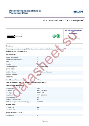 9975 007100 datasheet  